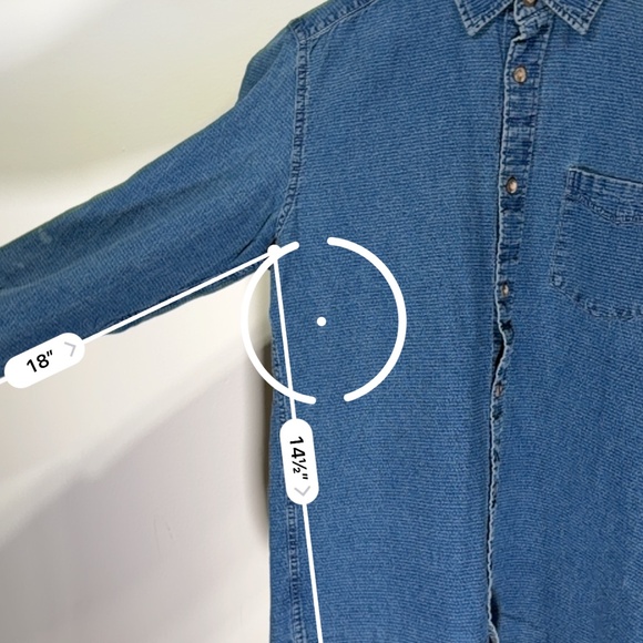 H&M LOGG small indigo button down - Picture 4 of 6